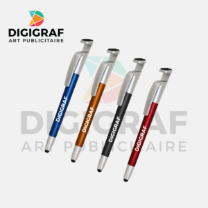 Stylo Personnalisé 3-en-1 – Support Téléphone, Stylet Tactile & Écriture fluide