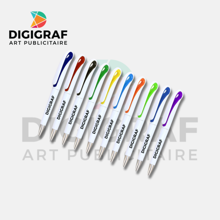 Stylo Plastique Publicitaire "Color Clip" – Impression UV & Design Épuré
