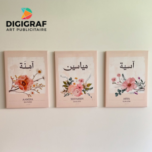 Set de 3 Tableaux en Canvas Personnalisés – Format A4 & Impression HD sur Toile