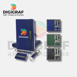 Coffret Business de Luxe – Agenda en Cuir Synthétique, Stylo Métal & Porte-clés Assorti
