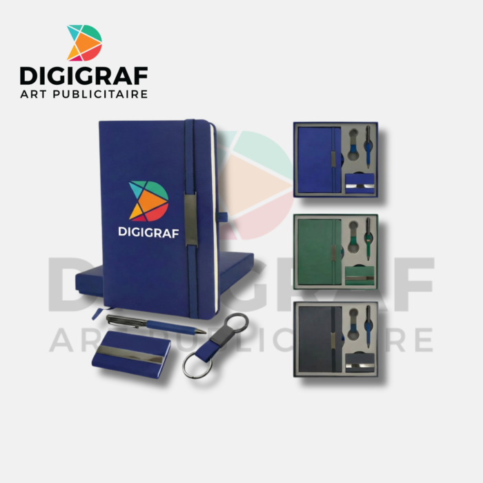 Coffret Business de Luxe – Agenda en Cuir Synthétique, Stylo Métal & Porte-clés Assorti