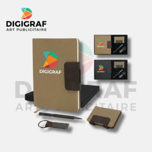 Coffret Business de Luxe – Agenda en Cuir Synthétique, Stylo Métal & Porte-clés Assorti