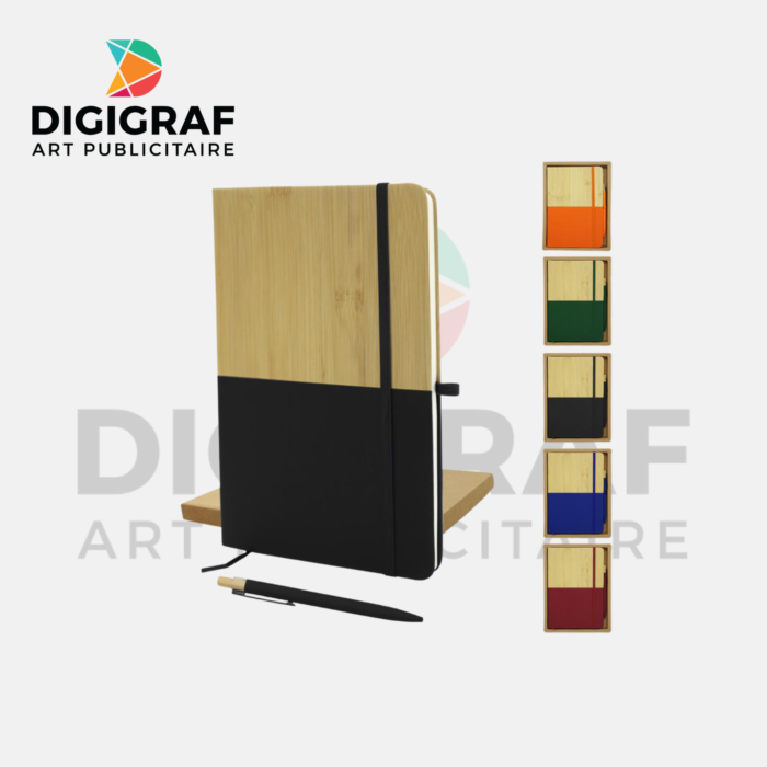 Coffret Cadeau Éco-Responsable – Agenda Bambou & Stylo Assorti Personnalisables