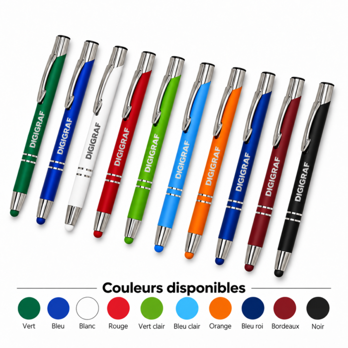 Stylo Métal Luxe à Anneaux – 10 Couleurs & Gravure Laser Haute Définition
