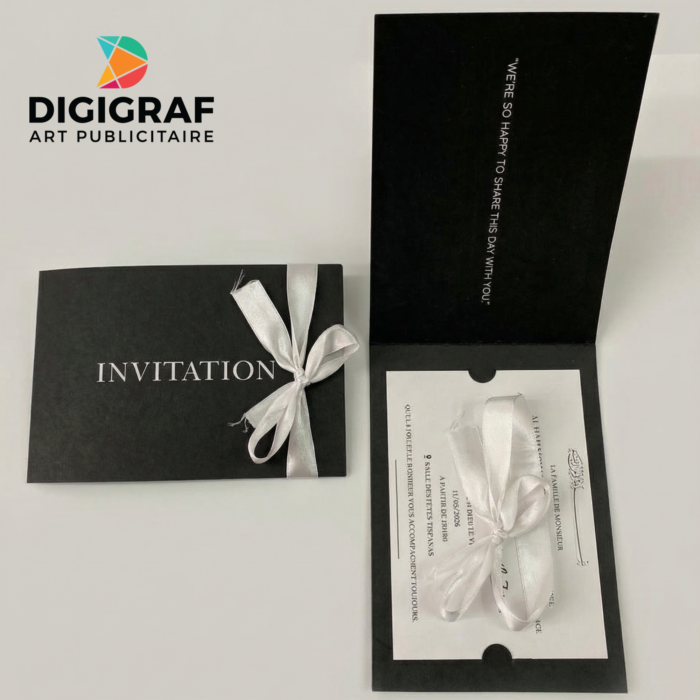 Carte d'Invitation Personnalisée – Impression de Prestige & Étui sur Mesure