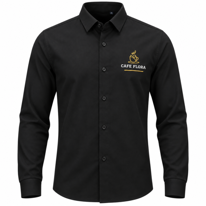 Chemise Professionnelle Personnalisée – Tenue de Service Élégante & Logo Haute Qualité