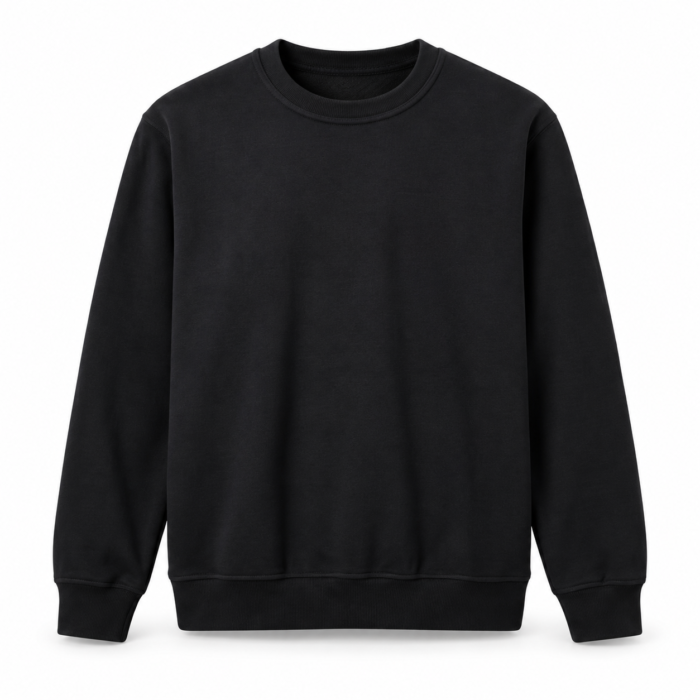 Sweat Col Rond Uni – Noir, Orange, Gris & Bleu – Style Décontracté