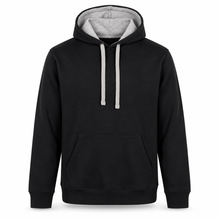 Sweat à Capuche Uni – Noir, Gris, Bordeaux & Bleu – Hoodie Décontracté